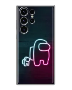 Чехол для Samsung Galaxy S22 Ultra с картинкой «Among Us неон-арт»