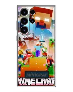 Чехол для Samsung Galaxy S22 Ultra с картинкой «Minecraft герои игры»