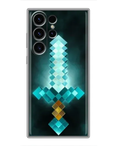 Чехол для Samsung Galaxy S22 Ultra с картинкой «Алмазный меч неон»