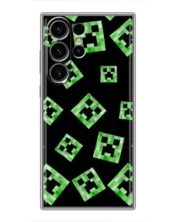 Чехол для Samsung Galaxy S22 Ultra с картинкой «Паттерн с криперами»