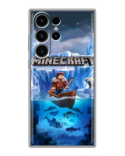 Чехол для Samsung Galaxy S22 Ultra с картинкой «Minecraft ледяной мир»
