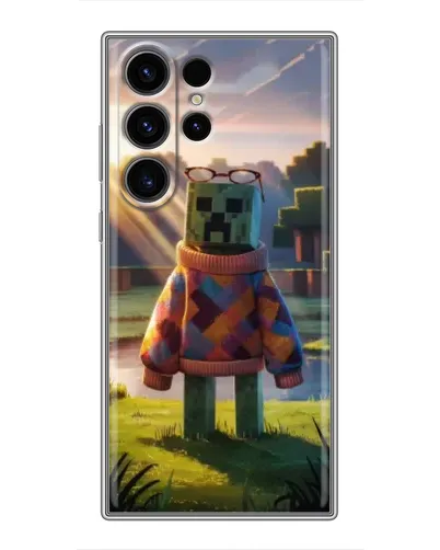 Чехол для Samsung Galaxy S22 Ultra с картинкой «Крипер в свитере»
