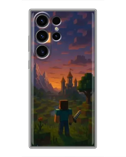 Чехол для Samsung Galaxy S22 Ultra с картинкой «Стив у башни»