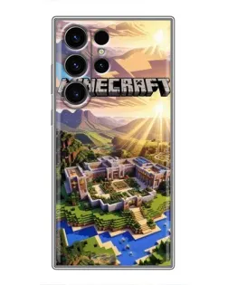 Чехол для Samsung Galaxy S22 Ultra с картинкой «Minecraft панорама»