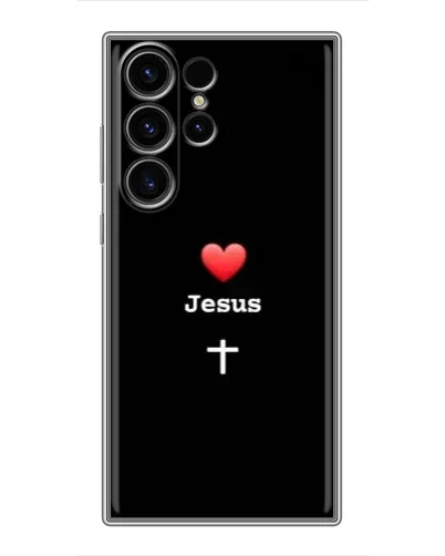 Чехол для Samsung Galaxy S22 Ultra с картинкой «Сердце - Jesus»