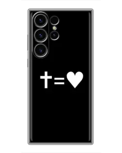 Чехол для Samsung Galaxy S22 Ultra с картинкой «Крест и Сердце»