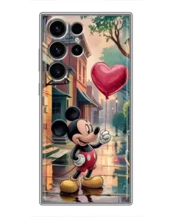 Чехол для Samsung Galaxy S22 Ultra с картинкой «Микки и шарик-сердце»