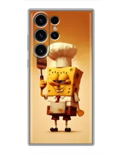 Чехол для Samsung Galaxy S22 Ultra с картинкой «Губка Боб повар»