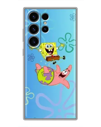 Чехол для Samsung Galaxy S22 Ultra с картинкой «Спанч Боб и Патрик»
