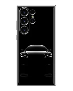 Чехол для Samsung Galaxy S22 Ultra с картинкой «Силуэт Tesla Night»