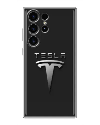 Чехол для Samsung Galaxy S22 Ultra с картинкой «Стальной логотип Tesla» Чехол для Samsung Galaxy S22 Ultra с картинкой «Стальной логотип Tesla»