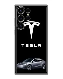 Чехол для Samsung Galaxy S22 Ultra с картинкой «Tesla Model Y»