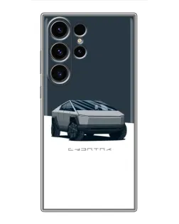 Чехол для Samsung Galaxy S22 Ultra с картинкой «Серебристый Cybertruck Tesla»