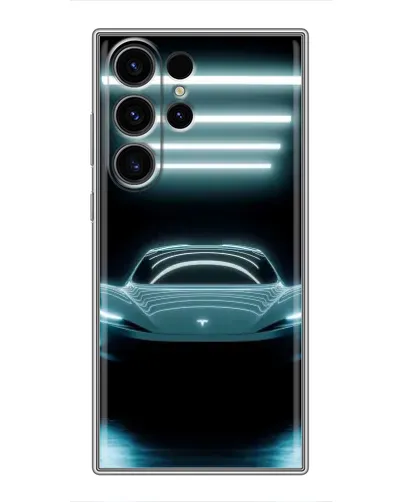 Чехол для Samsung Galaxy S22 Ultra с картинкой «Tesla в неоне» Чехол для Samsung Galaxy S22 Ultra с картинкой «Tesla в неоне»