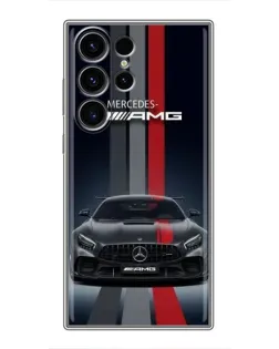 Чехол для Samsung Galaxy S22 Ultra с картинкой «Mercedes — белый карбон»