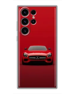 Чехол для Samsung Galaxy S22 Ultra с картинкой «Красный Mercedes AMG»