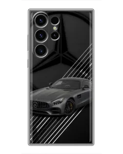 Чехол для Samsung Galaxy S22 Ultra с картинкой «Mercedes AMG — графика»