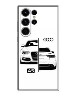Чехол для Samsung Galaxy S22 Ultra с картинкой «Audi — контрастный дизайн»