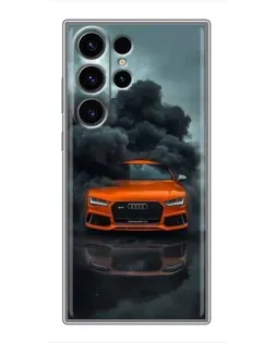 Чехол для Samsung Galaxy S22 Ultra с картинкой «Audi в облаках дыма»