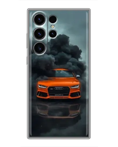 Чехол для Samsung Galaxy S22 Ultra с картинкой «Audi в облаках дыма»