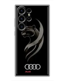 Чехол для Samsung Galaxy S22 Ultra с картинкой «Графика — пантера и Audi»