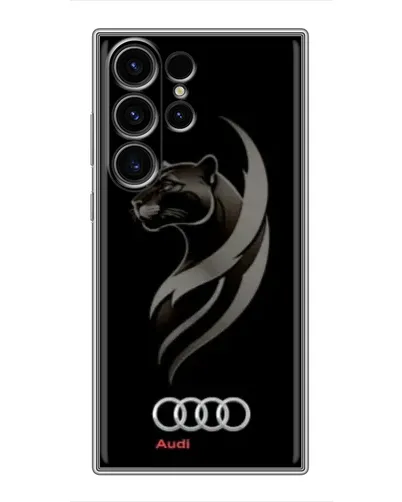 Чехол для Samsung Galaxy S22 Ultra с картинкой «Графика — пантера и Audi»