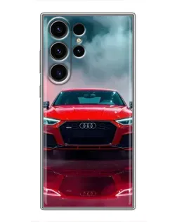 Чехол для Samsung Galaxy S22 Ultra с картинкой «Audi RS — красный стиль»
