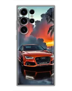 Чехол для Samsung Galaxy S22 Ultra с картинкой «Audi — закат»