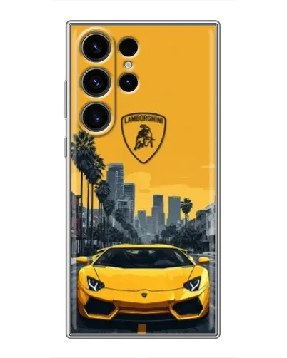 Чехол для Samsung Galaxy S22 Ultra с картинкой «Желтый Lamborghini город» Чехол для Samsung Galaxy S22 Ultra с картинкой «Желтый Lamborghini город»