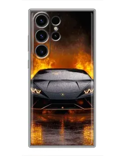 Чехол для Samsung Galaxy S22 Ultra с картинкой «Lamborghini в огне»
