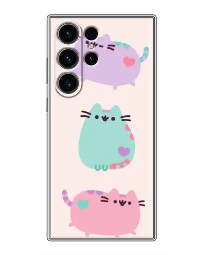 Чехол для Samsung Galaxy S22 Ultra с картинкой «Pusheen трио»