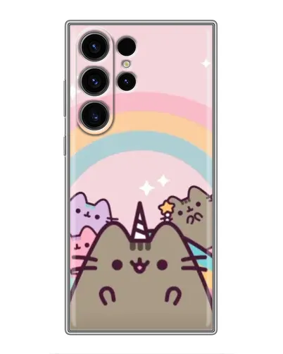 Чехол для Samsung Galaxy S22 Ultra с картинкой «Единорог Pusheen»