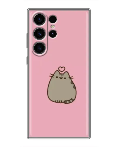 Чехол для Samsung Galaxy S22 Ultra с картинкой «Pusheen сердце»
