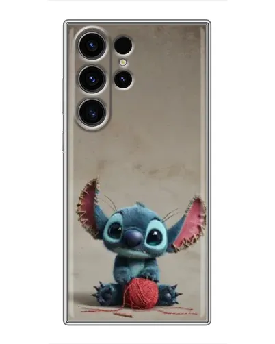 Чехол для Samsung Galaxy S22 Ultra с картинкой «Стич на коричневом фоне»