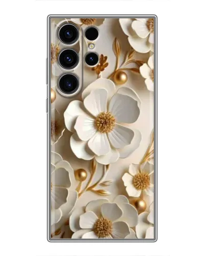 Чехол для Samsung Galaxy S22 Ultra с картинкой «Белие бумажние  цвети»