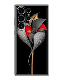 Чехол для Samsung Galaxy S22 Ultra с картинкой «Серебряный фантазийный цветок»