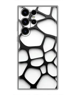 Чехол для Samsung Galaxy S22 Ultra с картинкой «Белая объемная сетка»