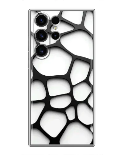 Чехол для Samsung Galaxy S22 Ultra с картинкой «Белая объемная сетка»