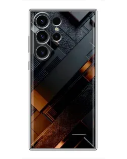 Чехол для Samsung Galaxy S22 Ultra с картинкой «Черные геометрические блоки»