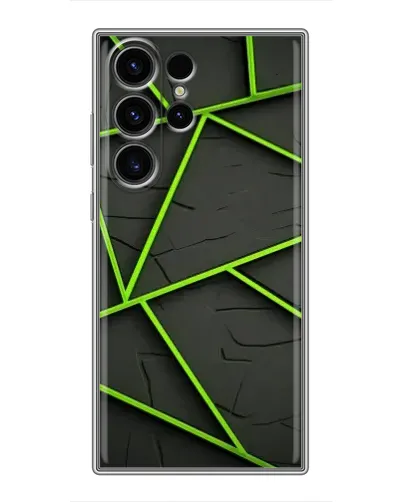 Чехол для Samsung Galaxy S22 Ultra с картинкой «Зеленые геометрические линии»