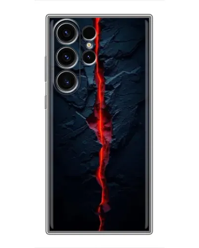 Чехол для Samsung Galaxy S22 Ultra с картинкой «Kрасная лавовая трещина»