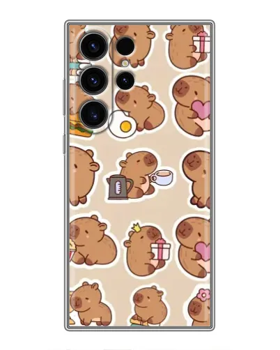 Чехол для Samsung Galaxy S22 Ultra с картинкой «Капибары паттерн»