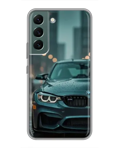 Чехол для Samsung Galaxy S22 с картинкой «BMW в огнях города»