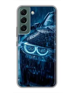 Чехол для Samsung Galaxy S22 с картинкой «BMW под дождем»