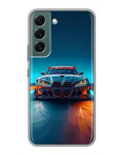 Чехол для Samsung Galaxy S22 с картинкой «BMW — огни неона»