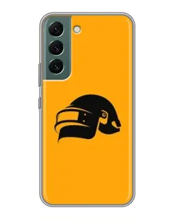 Чехол для Samsung Galaxy S22 с картинкой «PUBG — золотой шлем»
