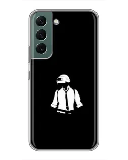 Чехол для Samsung Galaxy S22 с картинкой «PUBG — белый шлем»