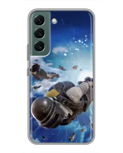 Чехол для Samsung Galaxy S22 с картинкой «Десант PUBG — прыжок»