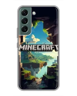Чехол для Samsung Galaxy S22 с картинкой «Пещера Майнкрафт»