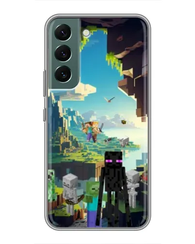 Чехол для Samsung Galaxy S22 с картинкой «Эндермен в лесу»